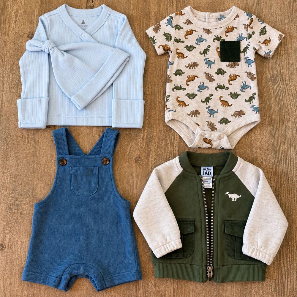 Rawr! Baby Boy 3-6M Clothing Bundle Baby Gap Little Lad Dinosaur 4 Piece Lot